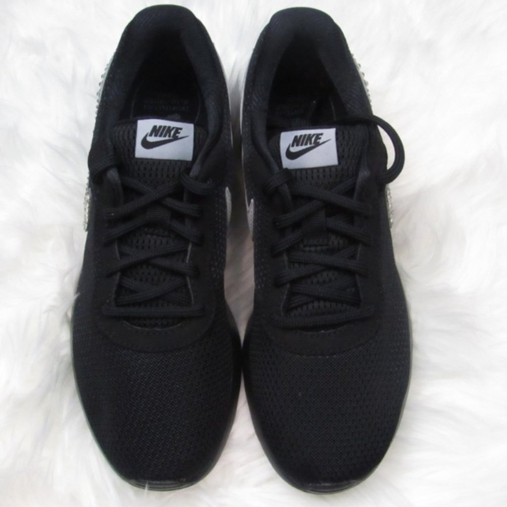 Custom Crystal Nike Tanjun Black Blinged Sneakers - Picture 3 of 5